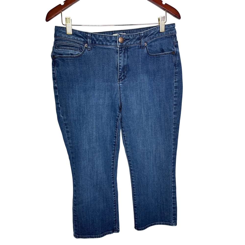Coldwater Creek Jeans‎ Womens 10 Blue Cropped Mid Rise Bootcut Stretch Denim